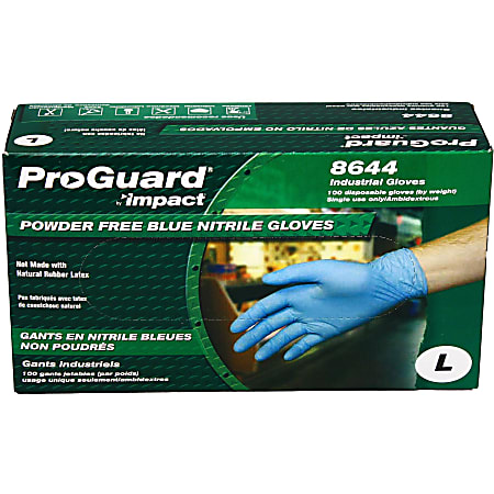 ProGuard PF Nitrile General Purpose Gloves, Large, Blue, Carton Of 100