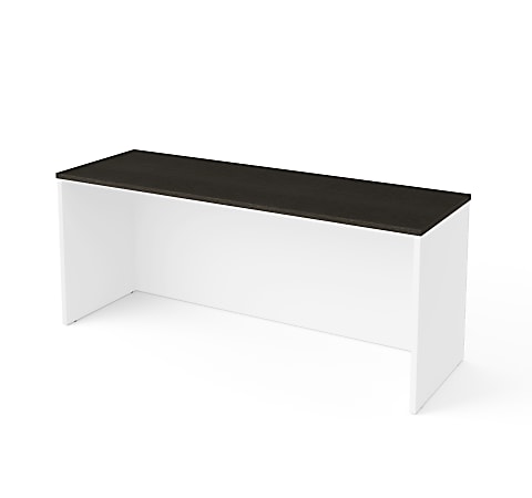 Bestar Pro-Concept Plus 72"W Narrow Computer Desk Shell, White/Deep Gray