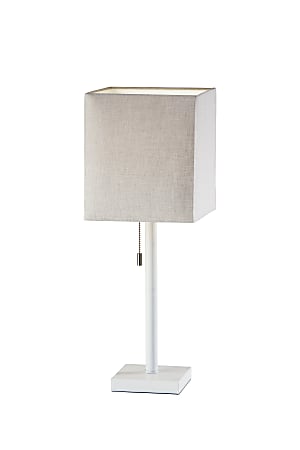 Adesso® Estelle Table Lamp, 24”H, White/Taupe