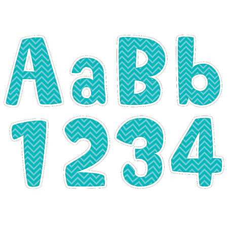 Creative Teaching Press® Painted Palette® Designer Letters, 4" x 2", Turquoise, Grades K - 8, Pack Of 211