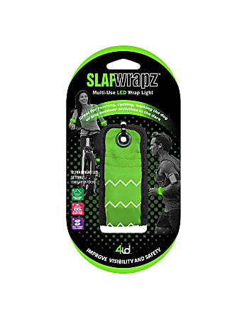 4ID Slap Wrapz LED Light-Up Slap Bracelet, 8"H x 4"W x 1"D, Green