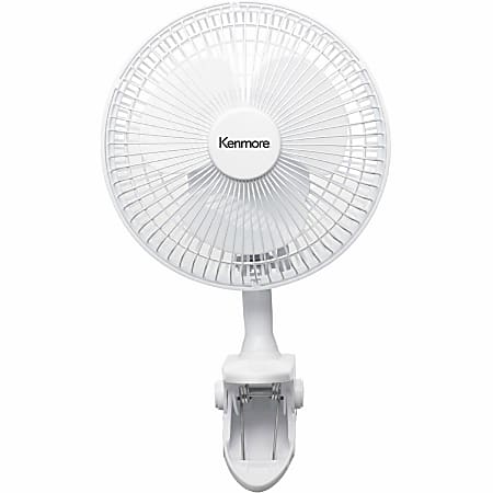Kenmore 6" Clip-On Fan - 2 Speed - Clip-on - White - 1 Each