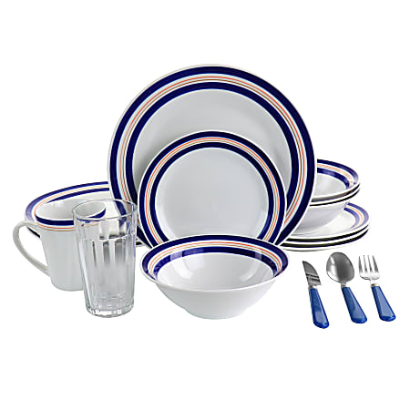 Gibson All U Need 32 Piece Ceramic Dinnerware Set White Office Depot