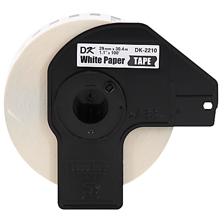 Brother DK2210 Continuous-Length Paper Tape, 1 1/7" x 100', White