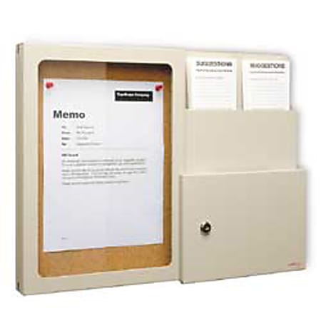 Vertiflex Suggestion Box With Memo Board, 15 1/2"H x 20 3/4" x 2 7/8", Putty