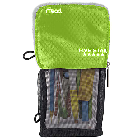  Five Star Pencil Pouch, Pen Case, Fits 3 Ring Binder, Stand 'N  Store, Black/Yellow (50516CC8) : Office Products