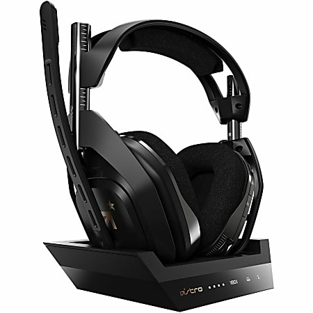 Astro A50 Wireless Headset with Lithium-Ion Battery - Stereo - Wireless - 30 ft - 20 Hz - 20 kHz - Over-the-head - Binaural - Circumaural - Uni-directional, Noise Cancelling Microphone - Noise Canceling - Green, Gray