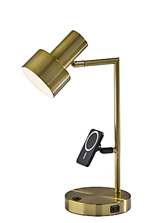 Adesso Rowe Supercharger 19"H Desk Lamp, Antique Brass
