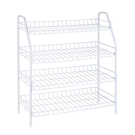 Honey Can Do 4-Tier Storage Rack, 27-15/16”H x 11-11/16”W x 25-3/4”D, White