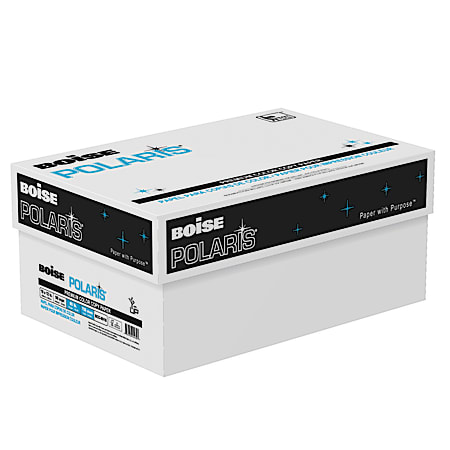 Boise® POLARIS® Premium Color Copy Paper, 3 Reams, White, Tabloid Extra (18" x 12"), 250 Sheets Per Case, 80 Lb, 98 Brightness