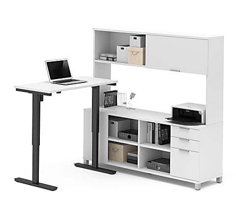 Bestar Pro-Linea 72"W L-Shaped Standing Corner Desk With
