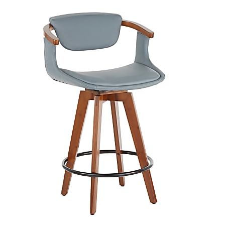 LumiSource Oracle Counter Stool, Walnut/Gray