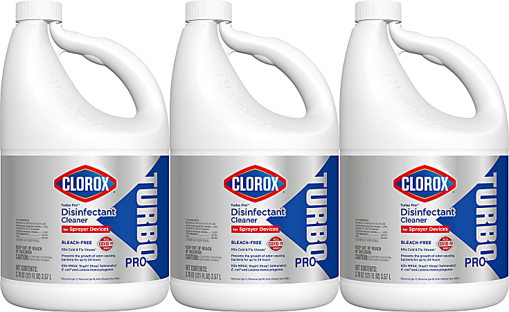 Clorox Turbo Pro™ Bleach-Free Disinfectant Cleaner for Sprayer Devices, 121 Oz, Case Of 3