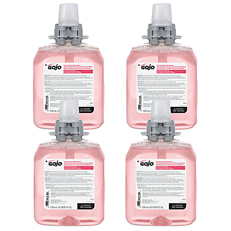 GOJO® FMX-12 Luxury Foam Hand Wash Soap, Cranberry Scent, 42.27 Oz, Carton Of 4 Bottles