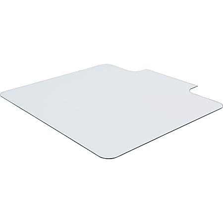 Lorell® 45" x 53" Glass Chair Mat With Lip, Clear