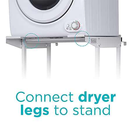 BlackDecker Washer Dryer Stacking Rack Stand 50 1316 H x 24 58 W x 25 34 D White Office Depot