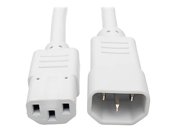 Eaton Tripp Lite Series PDU Power Cord, C13 to C14 - 10A, 250V, 18 AWG, 6 ft. (1.83 m), White - Power extension cable - P004006AWH