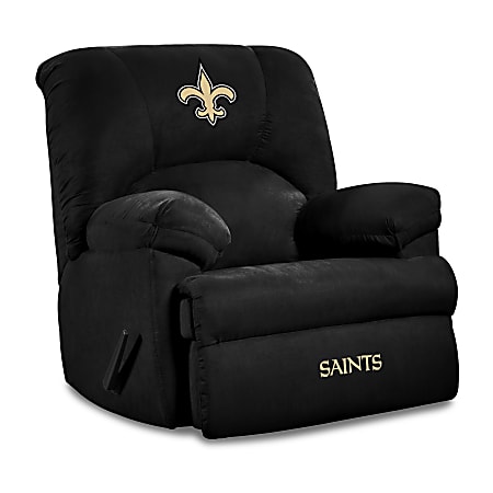 Imperial NFL GM Microfiber Recliner Accent Chair, New Orleans Saints, Black