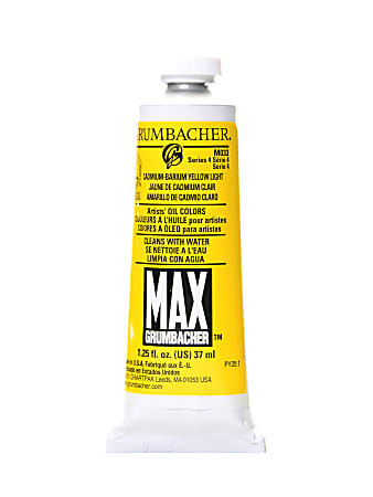 Grumbacher Max Water Miscible Oil Colors, 1.25 Oz, Cadmium Barium Yellow Light