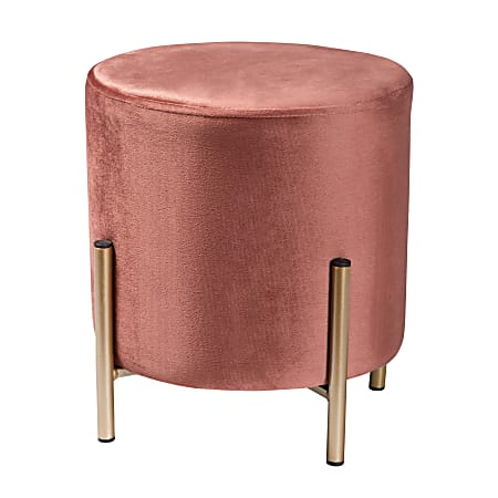 Baxton Studio Thurman Ottoman, Pink/Gold