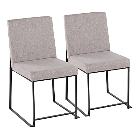 LumiSource High-Back Fuji Dining Chairs, Light Gray/Black, Set Of 2 Chairs
