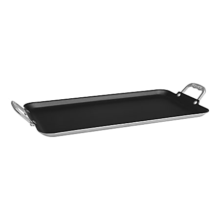 Vasconia Aluminum Nonstick Double Burner Griddle, 20-1/2” x 10-1/4” x 2-7/16”, Metallic