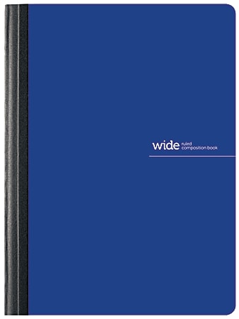 Office Depot® Brand Poly Composition Book, 7-1/2" x 9-3/4", Wide Ruled, 80 Sheets, Blue