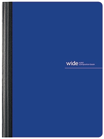 Office Depot® Brand Poly Composition Book, 7-1/4" x 9-3/4", Wide Ruled, 80 Sheets, Blue