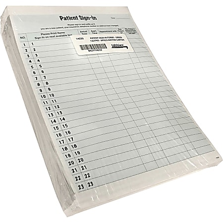 Tabbies Patient Sign-In Label Forms - 125 Sheet(s) - 11