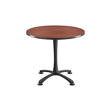 Safco® Cha-Cha X-Base Sitting-Height Table, Cherry/Black