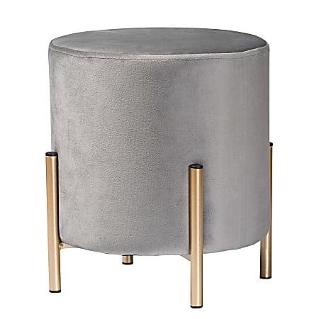 Baxton Studio Thurman Ottoman, Gray/Gold