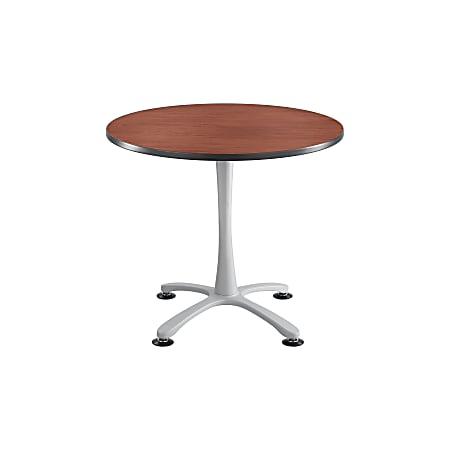 Safco® Cha-Cha X-Base Sitting-Height Table, Cherry/Silver