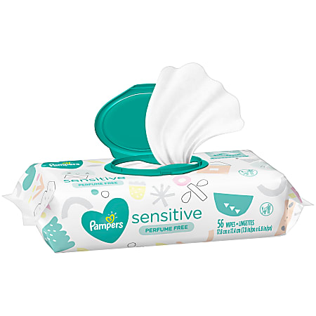 Pampers Sensitive Baby Wipes Pack of 56 Wipes - Office Depot