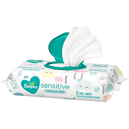 Pampers Sensitive Baby Wipes Pack of 56 Wipes Office Depot