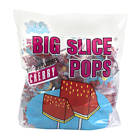 Big Slice Pops, 1-Lb Bag, Cherry, Bag Of 48