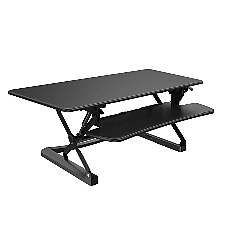 FlexiSpot Height-Adjustable Standing Desk Riser With Removable Keyboard Tray, 19-3/4"H x 47"W x 23"D, Black