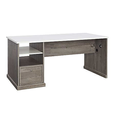Sauder® Craft Pro Work Table With Storage And Filing, 66" x 30-1/8”, Mystic Oak