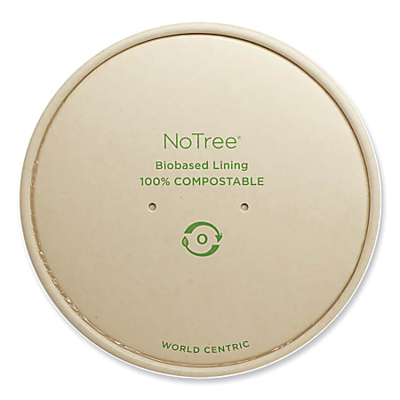 World Centric® Paper Lids for Bowls. 5.9" Diameter, Natural, 300/Carton