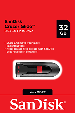 *LOT OF 2* NEW SanDisk Cruzer Glide 32GB USB 2.0/3.0 Compatible Flash Drive 