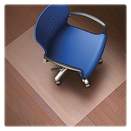 Lorell&reg; Rolled Hard Floor Chair Mat, 45" x 53", Wide Lip