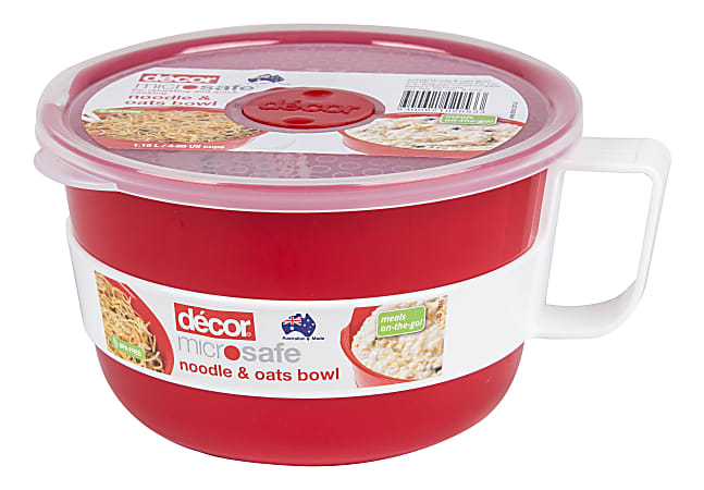 Décor Lunch Break Microsafe Noodle, Oat And Soup Bowl, 900 mL, Red
