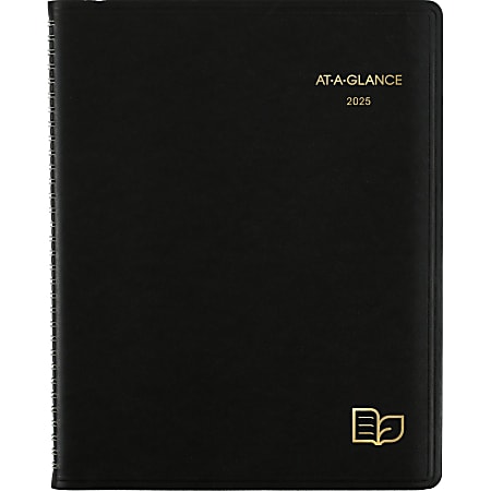 2025 AT-A-GLANCE® Recycled Weekly/Monthly Appointment Book Planner, 8-1/4" x 11", 100% Recycled, Black, January To December, 70950G05