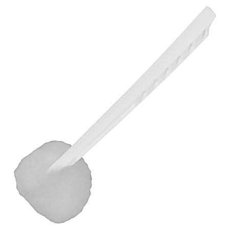 Genuine Joe Toilet Bowl Mop - 4.50" Head - 12" Plastic Handle - Acid Resistant, Durable, Long Lasting, Lightweight, Fatigue-free - White - 100/Carton