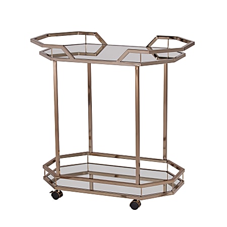 SEI Furniture Ari Bar Cart, 30-3/4"H x 15"W x 16-1/2"D, Champagne