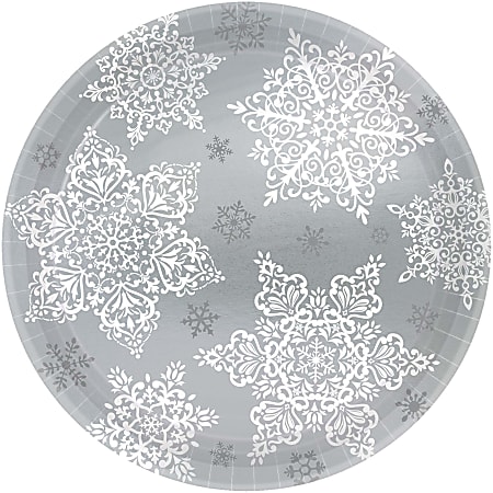 Christmas 'Shining Snow' Small Paper Plates (8ct)