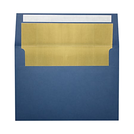LUX Foil-Lined Invitation Envelopes A4, Peel & Press Closure, Navy/Gold, Pack Of 500
