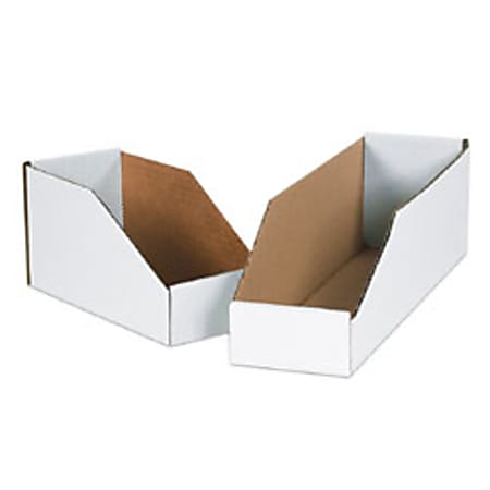 Office Depot® Brand Standard-Duty Open-Top Bin Storage Boxes, Small Size, Oyster White, Case Of 50