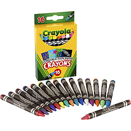 Crayola® Construction Paper Crayons, Assorted Colors, Box Of 16 Crayons