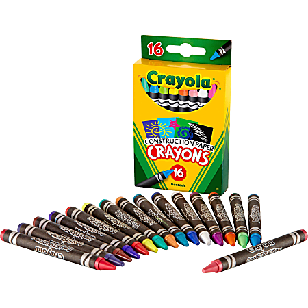 Crayola Large Unwrapped Crayons Assorted Colors Box Of 16 - Office Depot