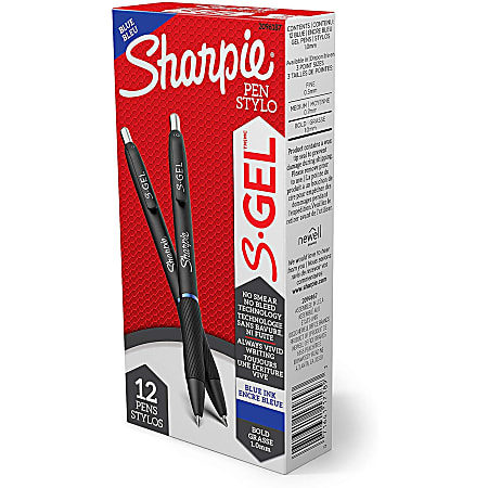 Sharpie S-Gel, Gel Pens, Sleek Metal Barrel, Matte Black, Medium Point  (0.7mm